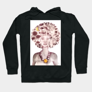 Wine Queen with Moon and Sun Hoodie